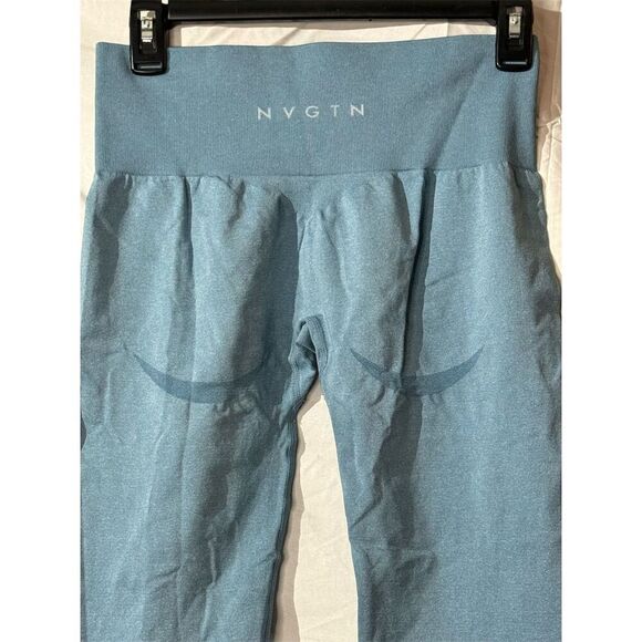 NVGTN Women's High Waist Contour Seamless Leggings Blue M Activewear Workout - Picture 4 of 5